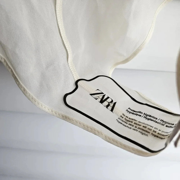 Zara Sheer Bodysuit Backless Ivory Size  M - Picture 2 of 5